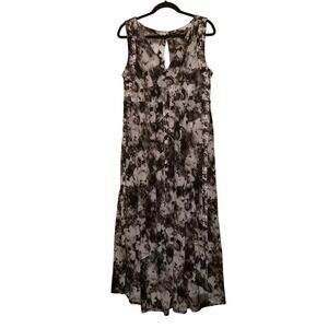 Simply Vera Wang Floral Hi Low Dress Size Large Grunge Goth Cottagecore Flutter